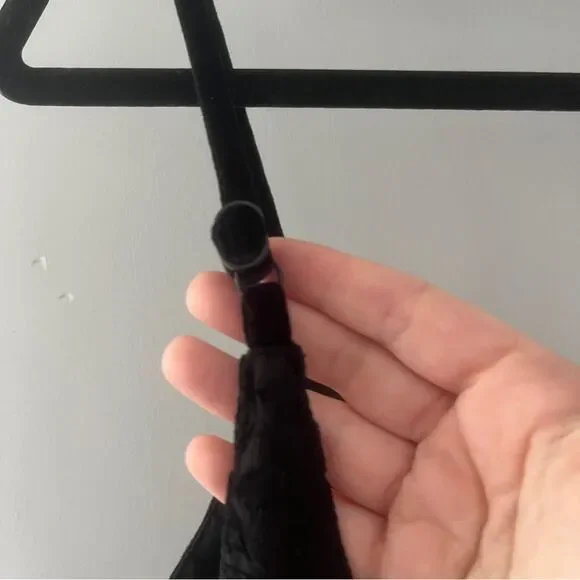 Vintage 90s Victoria's Secret Black Burnout Velvet Sleep Dress Size Medium - Picture 5 of 8